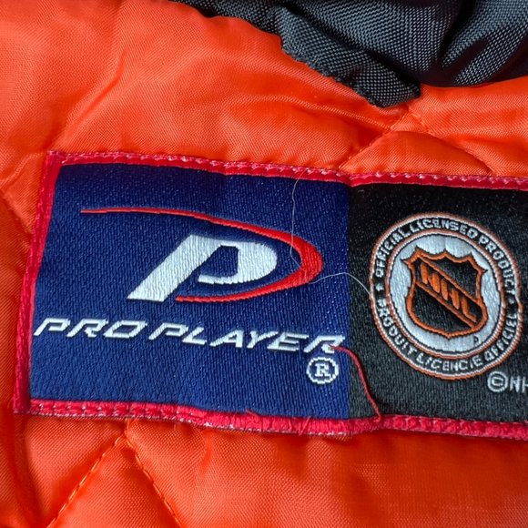 VTG Pro Player Philadelphia Flyer Jacket Adult Extra Large Black Full Zip Puffer - Picture 6 of 16